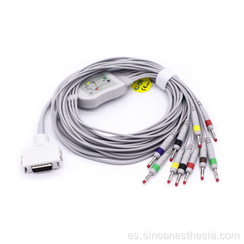 Cable ECG / EKG con conector banana Cable ekg de 10 derivaciones